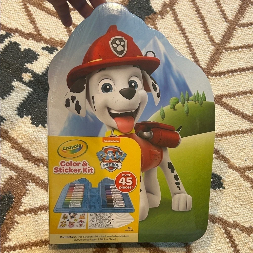 Crayola Paw Patrol Color & Sticker Set Nontoxic 45 piece craft kit new kids